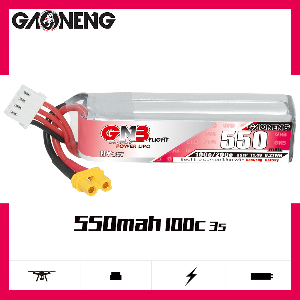 GNB HV 11.4V 550mAh 100C/200C  - огляд і ціна Fpv Drone Battery