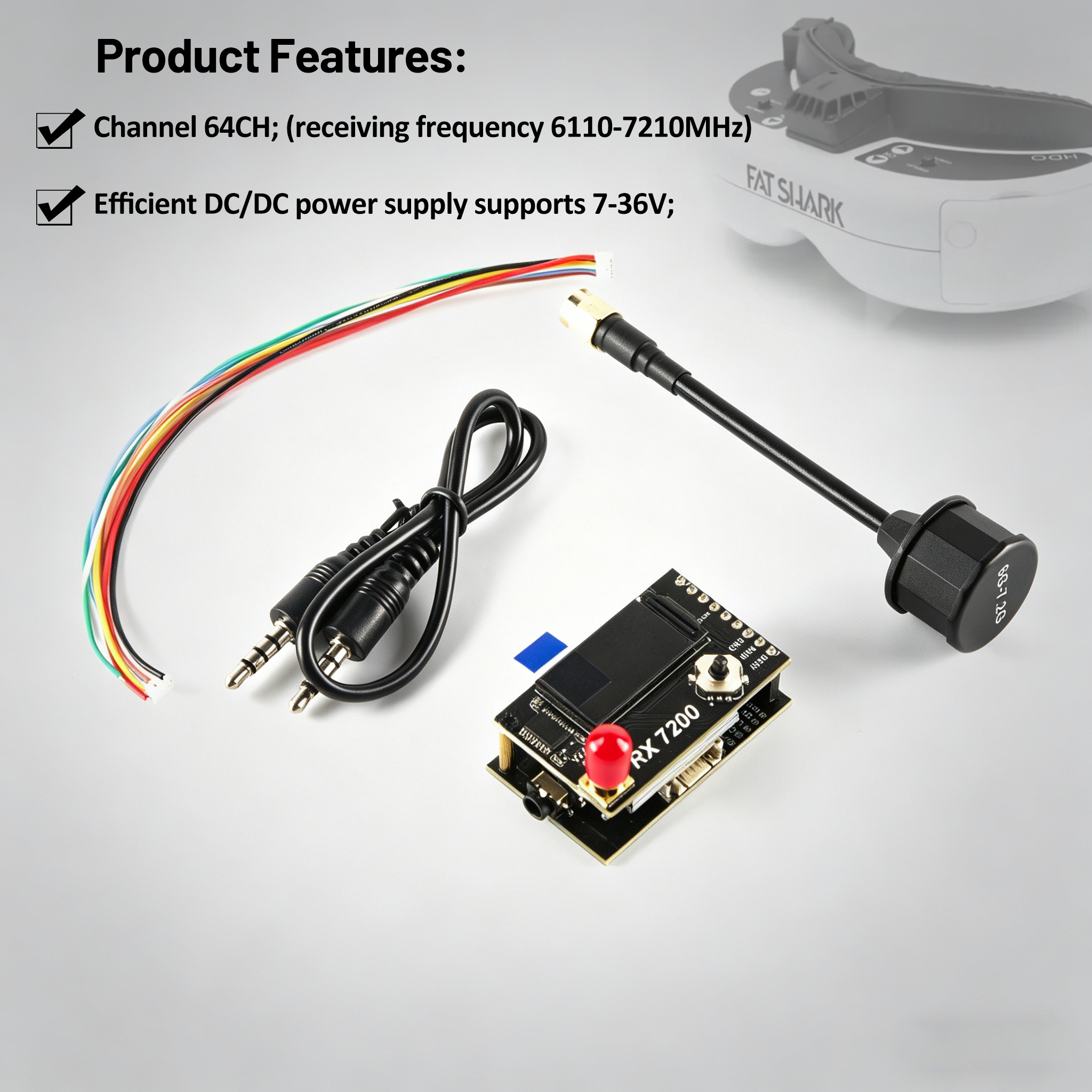 7.2G Video Receiver Module 64- - огляд і ціна Fpv Drone Goggles