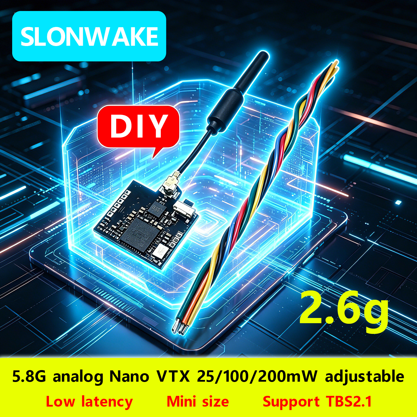SLONWAKE Nano 5.8G 48CH 200mW  - огляд і ціна Fpv Drone Transmitter