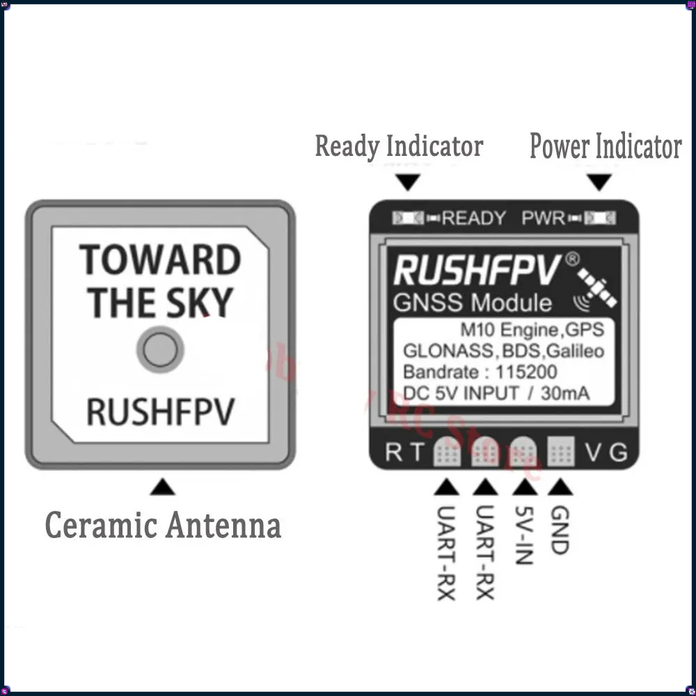 1-4Pcs RUSHFPV MINI M10 GPS Mo - огляд і ціна Fpv Drone Antenna
