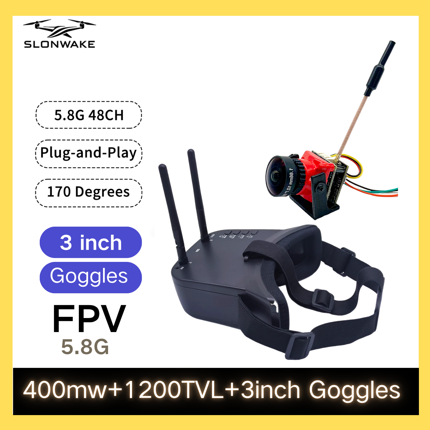 SLONWAKE 5.8G 48CH FPV 400mw V - огляд і ціна Fpv Drone Transmitter