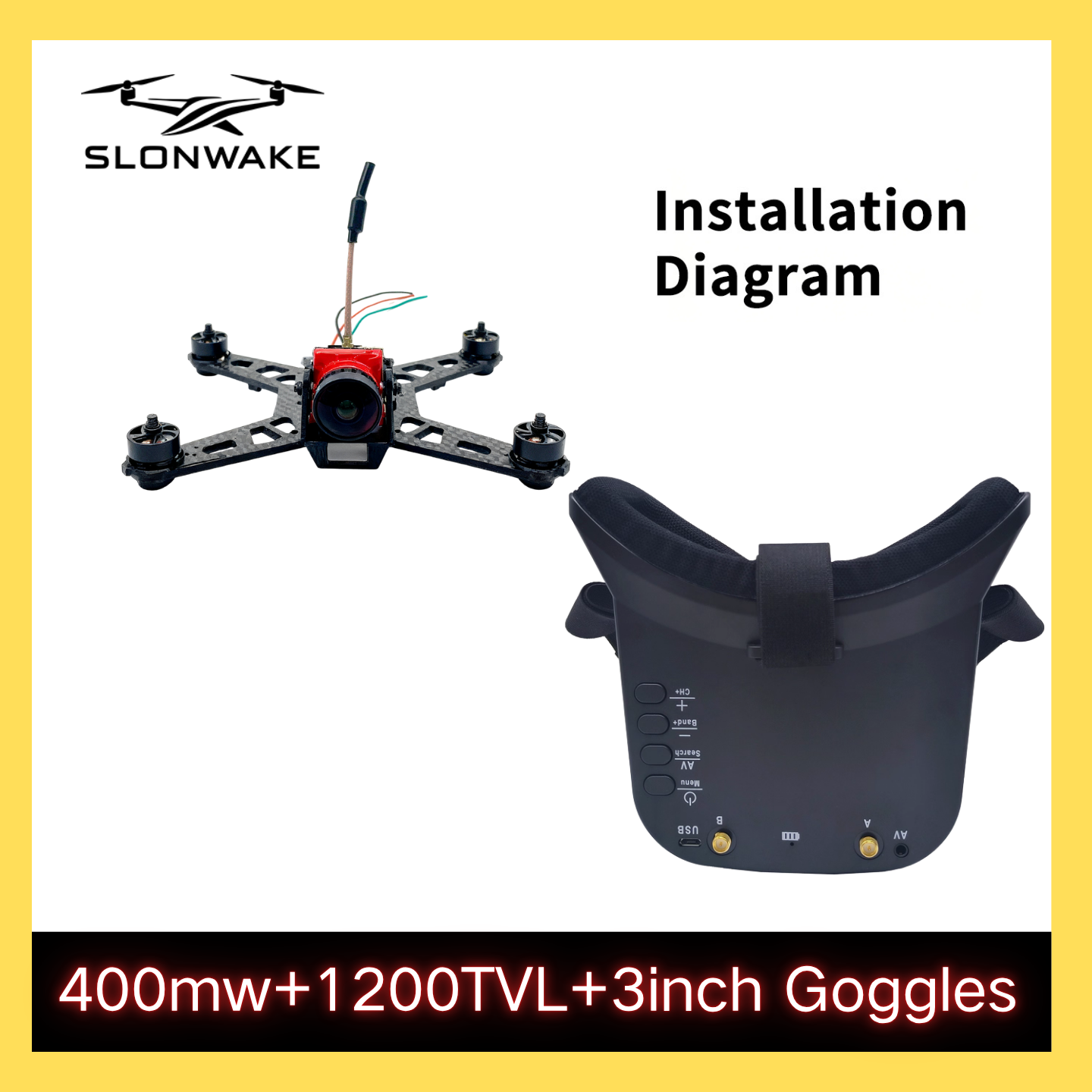 SLONWAKE 5.8G 48CH FPV 400mw V - огляд і ціна Fpv Drone Transmitter