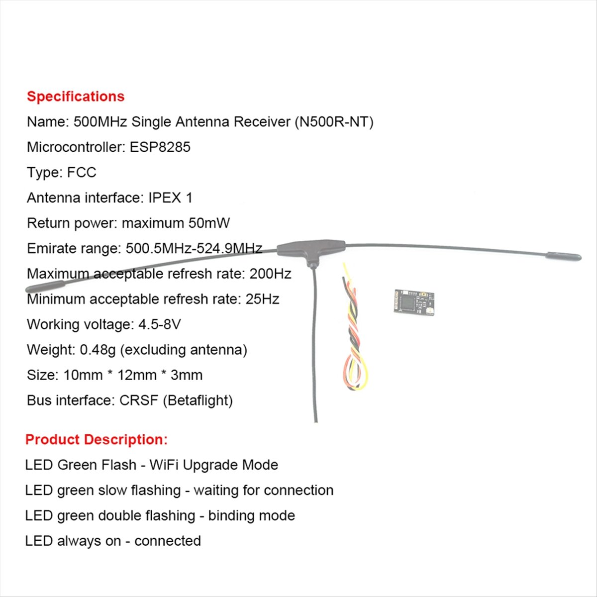 500MHz Receiver 500.5MHz-524.9 - огляд і ціна Fpv Drone Receiver