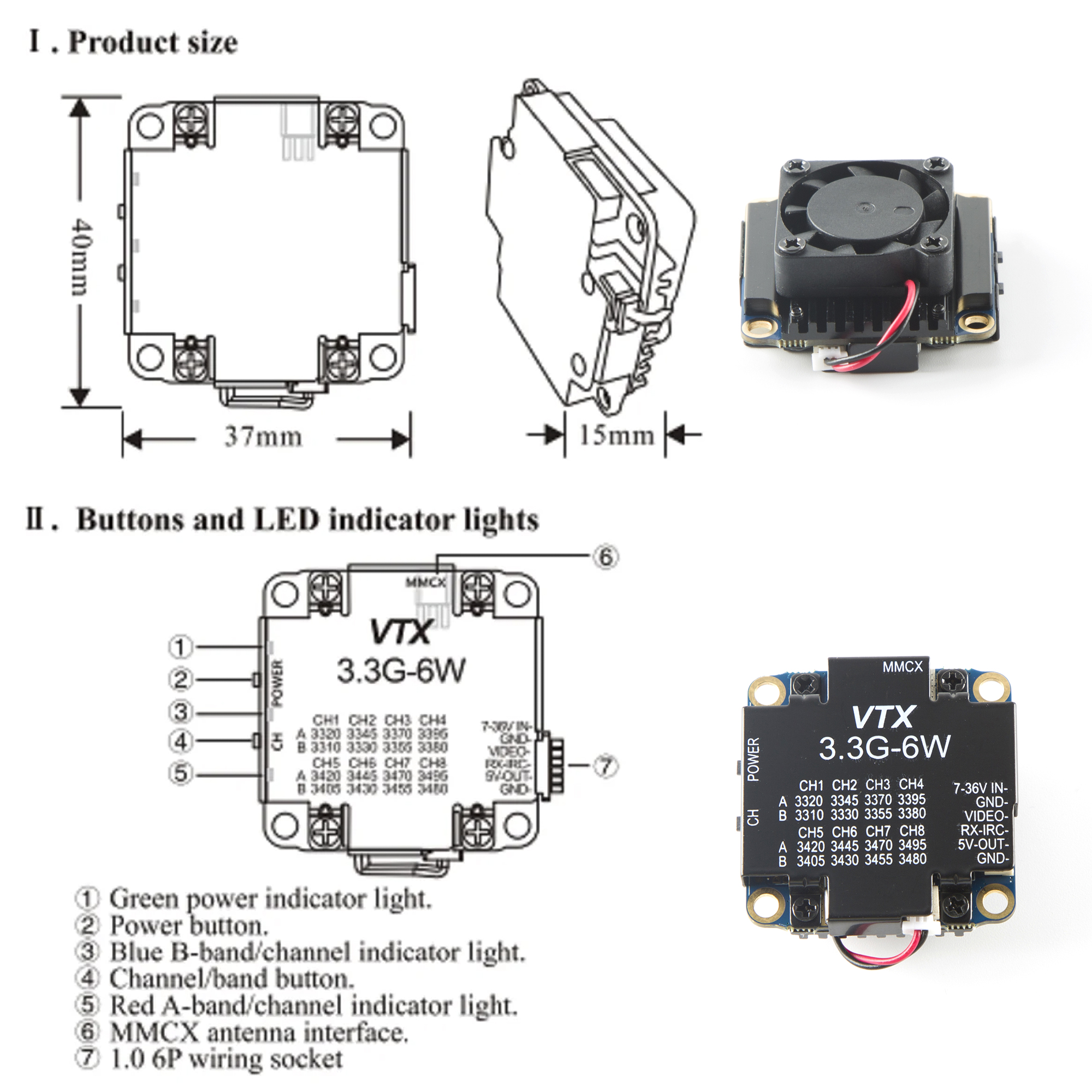 FPV Video Transmitter 3.3G 6W  - огляд і ціна Fpv Drone Transmitter